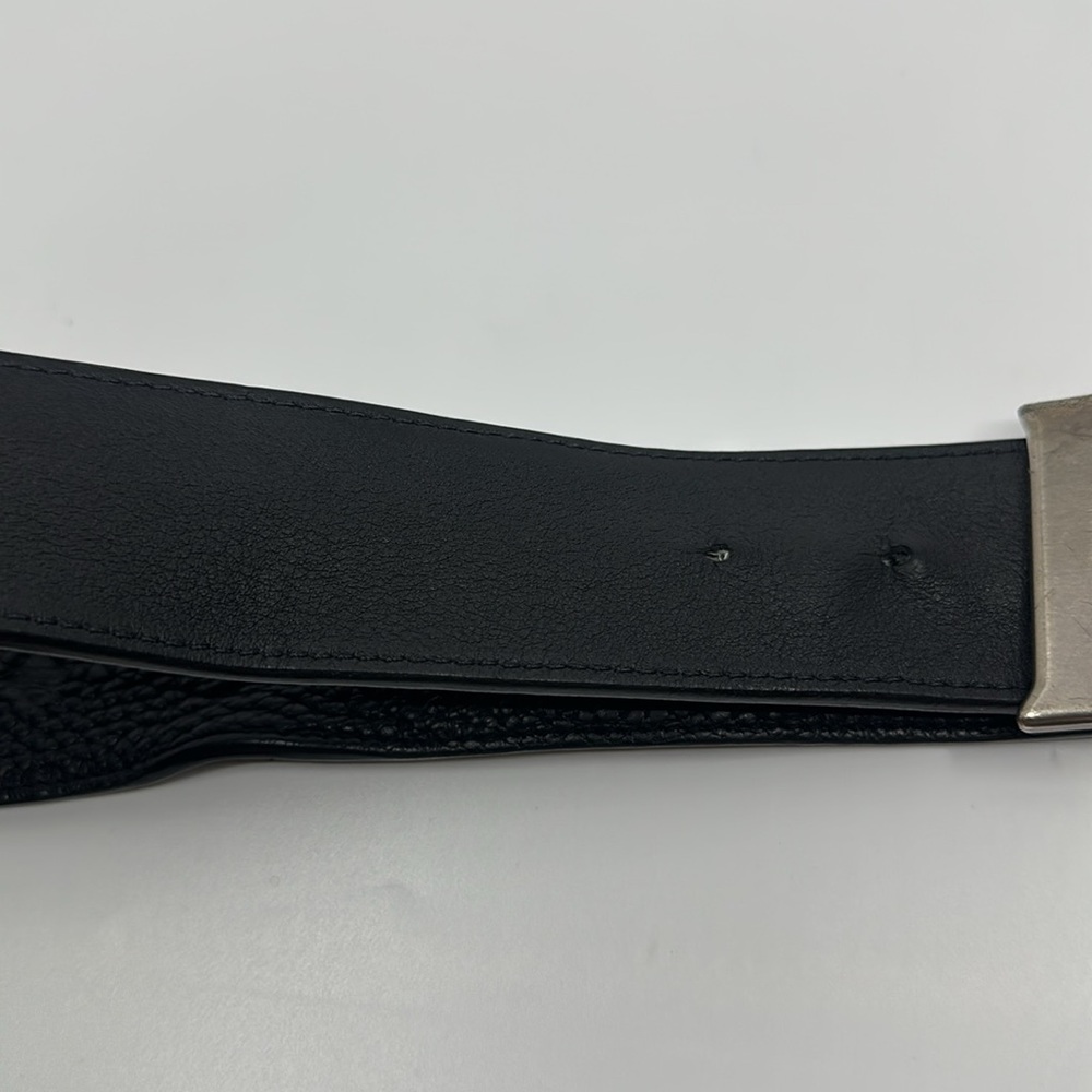 MCM Black Leather Reversible Belt with Silver M Buckle - Picture 12 of 16